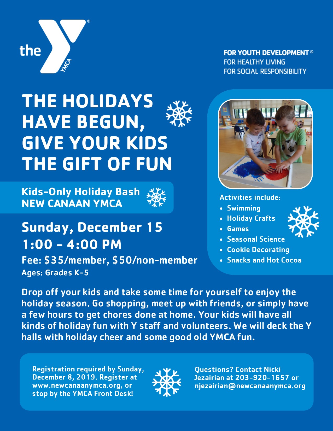 Kids Only Holiday Bash Website New Canaan Ymca
